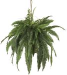 Nearly Natural 6774 Boston Fern Hanging Basket, Large, Green