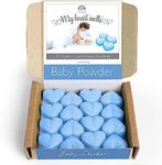 Baby Powder Wax Melts - 16 x 0.18 oz Heart Shaped Scented Wax Melts in a Gift Box 96 Hours Scent Time