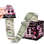 11th Birthday Gifts Money Box for Cash, Pink Surprise Box Explosion Gift for Boys Girls Kids Pull, Birthday Money Gift Ideas, 10 Years Old Birthday Party Decor -Included 35 Bags