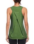 Workout Tank Tops for Women Gym Athletic Sleeveless Running Tops Yoga Shirts Racerback Sport Vest (Army Green, L)