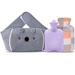 Hot Water Bottle, Hot Water Bag Rubber Pouch with Soft Plush Hand Waist Warmer Cover, Warm Water Bag Pain Relief for Neck and Shoulder, Back, Hand, Legs, Waist and Warm Gift