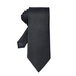 Classic Black Mens Solid Ties Formal Neck Tie for Business Wedding Funeral