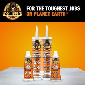 Gorilla White Silicone Sealant, 295ml – Waterproof Adhesive