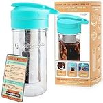 Masontops Cold Brew Makers Kit - Iced Coffee Cold Brew Coffee Maker Tea Maker - Easy Mason Jar Pour Spout & Sip Cap Coffee Accessories Coffee Cold Brew Maker 24 oz Iced Coffee Maker Cold Brew Machine