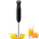 Bonsenkitchen Hand Blender, 2 Speeds Immersion Blender Handheld, Stick Blender Electric with Stainless Steel Blade for Making Baby Food, Soups, Sauce, HB3201 (Black)
