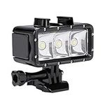 Waterproof LED Video Light Diving Underwater Light of 3 Lighting Modes Up to 40m Compatible with Many Action Cameras Suitable for Gopro SJCam XiaoYi etc.