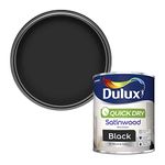 Dulux Quick Dry Satinwood Paint For Wood And Metal - Black 750 ml