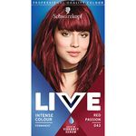 Schwarzkopf LIVE Intense Colour Passion Red Permanent Hair Dye 043, Long Lasting Red Hair Dye with Built-In Vibrancy Serum, fade resistant red Hair Dye