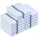 Platinum Ice Gevaldik Pack of 12 Kitchen Towel's–100% Cotton, Large 20” x 30” (50cm x 76cm) Blue Dish Towels - Ultra Absorbent, Durable, Washable