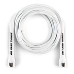 EliteSRS, Do Hard Things 6mm PVC Jump Ropes for Exercise-Adjustable, Indoor/Outdoor with Unbreakable Handles and Ultra-Strong PVC,White Handles