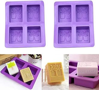 2 pezzi 4 forma di albero di cavità sapone fatto a mano stampi carino rettangolare torta di ghiaccio cottura stampo in silicone fai da te strumenti Bakeware, riutilizzabile Bakeware