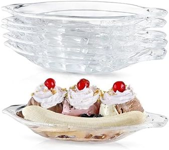 MOLIGOU 6 Pcs Banana Split Boat Dishes, 7.4 oz Ice Cream Sundae Bowls, Clear Acrylic Serving Dishes for Banana Split, Candy, Snack