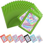 Artcut 100 PCS Mylar Bags, Resealable Foil Holographic Bags, Smell Proof Baggies Sample Bags for Spice, Food, Flour, Sweets Packaging, Heat Seal Bags (Green, 2.4 * 3.9inch)