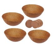 COIRGARDEN-Coco Fiber Liner - Hanging Planter POTS - Coir Liner - Basket Liner 10INCH - Buy 4 Pieces (GET Coco Disk 4 NOS Free)