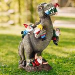 SOWSUN Dinosaur Gnomes Garden Statues Garden Decor Yard Decorations Outdoor, Patio, Yard, Lawn Ornaments Unique Housewarming Gifts for Women, Mom for Mothers Day