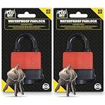 40mm Weatherproof Padlock with Key 2pk | Heavy Duty Padlock for Shed, Gate Fence Padlock with Keys Padlocks Outdoor Heavy Duty Weatherproof Padlock Outdoor Padlock Weatherproof Shed Locks