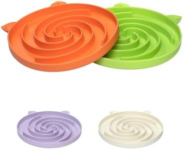 Bifeaw Silicone Slow Cat Bowl Feeder - Cat Slow Feeder Dry Wet Food for Healthy Eating - Easy to Clean (Orange and Cyan)