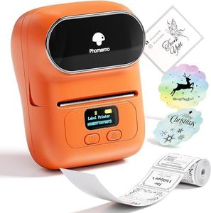 Label Maker - Phomemo-M110 Portable Bluetooth Thermal Mini Label Printer Machine, Sticker Maker, Barcode Printer, Apply to Labeling, Office, Cable, Retail, Compatible with Android & iOS System