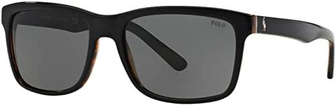 Polo Ralph Lauren Men's 0PH4098 Sunglasses, Top Black On Jerry Tortoise, 57