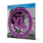 D'Addario EXL120 Nickel Wound 9-42 Super Light Electric Guitar Strings (Nickel)