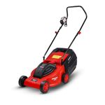 Sharpex 1200W Electric Lawn Mower 12-Inch Blade with 30L Grass Catcher Box | Grass Cutting Machine for Garden, Yard | Not Recommended for Mowing Carpet Lawn | Single Phase 1.6HP Motor, Red