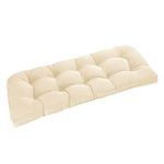 downluxe Outdoor Chair Cushions Waterproof U Filled Chair Cushions for Swing Loveseat Patio 44" x 19" x 5", Beige, 1 Pack