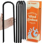 Happin® Heavy Duty Ground Anchors for Trampolines, Tents, Canopies, Swing Sets – Galvanized Steel Stakes with High Wind Resistance, Ideal for Camping, Garden, Trampoline Accessories (4 Pack, Black)