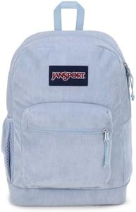 JanSport Cross Town Plus Remix Backpack - Padded Back Panel, Laptop Sleeve, and Front Pocket Organizer - Blue Dusk Corduroy