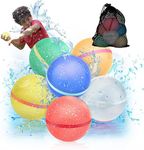 6 Pcs Reusable Water Balloons For Kids Adults Quick Refillable Self Sealing Silicone Water Bombs, Splash Balls For Water Games Outdoor Summer Fun Party