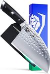 Dalstrong Serbian Chef Knife - 7.5 inch - Gladiator Series Elite - German HC Steel - Meat Cleaver Knife - Hammered Blade Finish - Razor Sharp Kitchen Knife - G10 Handle - w/Sheath - NSF Certified