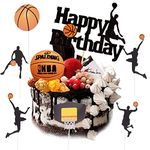 Doyomtoy Basketball Cake Set, 7 Pieces Basketball Cake Topper, basketball topper party scene, Themes, Cakes, Fruit Picks for Men, Boys, Birthday, Event, Party, Supplis, Black Glitter