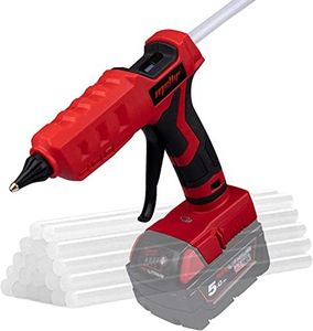 Mellif 100W Cordless Hot Glue Gun Compatible with Milwaukee 18V Battery Powered with Full Size 11mm Sticks(No Battery Tool Bare)