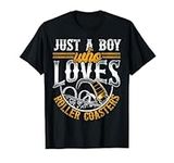 Roller Coaster Vintage Just A Boy Who Loves Roller Coasters T-Shirt