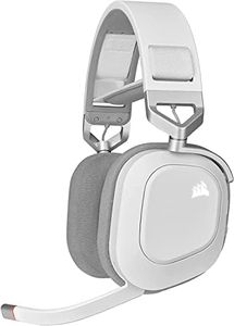 CORSAIR HS80 RGB Wireless Premium Gaming Headset with Spatial Audio, White, Regular