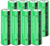 Rechargeable Batteries AA 1200 mAh 1.2V NiMH Battery for Solar Lampe,Toys,Walkie-Talkie - Pack of 8 - PKCELL