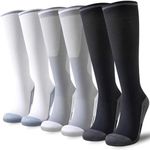 Niorasen Compression Socks for Women Men (20-30mmHg), 3 Pairs Flight Socks Unisex, Travel Sock Compression Stockings Fit Running, Football, Flying, Medical, Prevent Varicose Veins, Promote Circulation