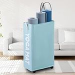 Caroeas Yoga Mat Storage Rack, 27 inches Yoga Mat Holder, Home Gym Equipment Storage, Workout Equipment Organization, Light Blue