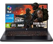 Acer Nitro V15 Gaming Laptop, 15.6" 165Hz FHD, Intel Core i5-13420H, NVIDIA GeForce RTX 5050, 32GB RAM, 1TB SSD, Thunderbolt 4, Backlit Keyboard, Windows 11 Home, Black