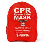 WNL Products Adult/Child & Infant Pocket CPR Rescue Resuscitation Mask Kit with One Way Valve and Belt Clip in Soft Red Case (1)