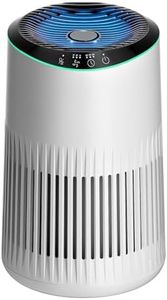 MERONTE Luftreiniger für Schlafzimmer Zuhause, Luftreiniger für Rauchgerüche mit Duftschwamm, Kleiner Luftreiniger mit Schlafmodus für Schlafzimmer Büro, Blaues Nachtlicht, Weiß, 1 Pack+3 Modi