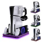 PS Portal Charger, P5 Stand and Cooling Station with RGB LED Controller Charging Dock Accessories, P5 Edge Controller and PS Portal Charger, Headset and Remote Holders