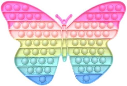 Holiday Toy Favorite - Butterfly Popper Fidget Toy for Kids by Fenrici, Big Push Pop Bubble Fidget for Girls, 66 Bubble Poppers, Meets Child Safety CSPC Standards, Butterfly