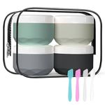 Travel Containers for Toiletries, Silicone Cream Jars TSA Approved 1.7oz Travel Size Containers with Toiletry Bag, Wide Mouth Leak-proof Travel Accessories with Lid for Cosmetic Cream-MIX1