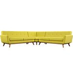 Modway Engage L-Shaped Sectional Sofa in Sunny