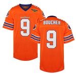 MESOSPERO Bobby Boucher Football Jersey 9 The Waterboy Adam Sandler Mud Dogs Bourbon Bowl Movie Jersey White Black Blue Orange S-3XL (Small, 9 Orange)