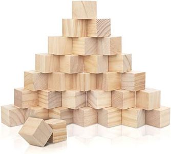 Kurtzy Bloques de Madera Cuadrados Pequeños (Pack de 30) - 3 x 3 x 3 cm Cubo Madera Pino Natural sin Acabado - Bloque Madera Educativo Manualidades para Bricolaje, Rompecabezas, Números