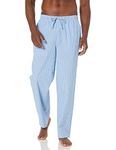 Amazon Essentials Men's Straight-Fit Woven Pyjama Bottoms, Light Blue Stripes, S