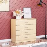 Vida Designs Pine Chest of Drawers, 4 Drawer With Metal Handles and Runners, Unique Anti-Bowing Drawer Support, Riano Bedroom Furniture