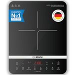Bosch TrueSafe Indi 2100W Ultra-Sleek Induction Cooktop | Feather Touch Control Panel | Superior 6KV Surge Protection | 8 Preset Menus & Timer | 3 Year Coil Warranty | Child Safety Lock | (PI815S11EI)