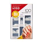 KISS 100 Full-Cover Manicure Kit, Medium Length Active Oval Fake Nails, Longer Lasting, 10 Sizes with Maximum Speed Nail Glue,Packaging may vary